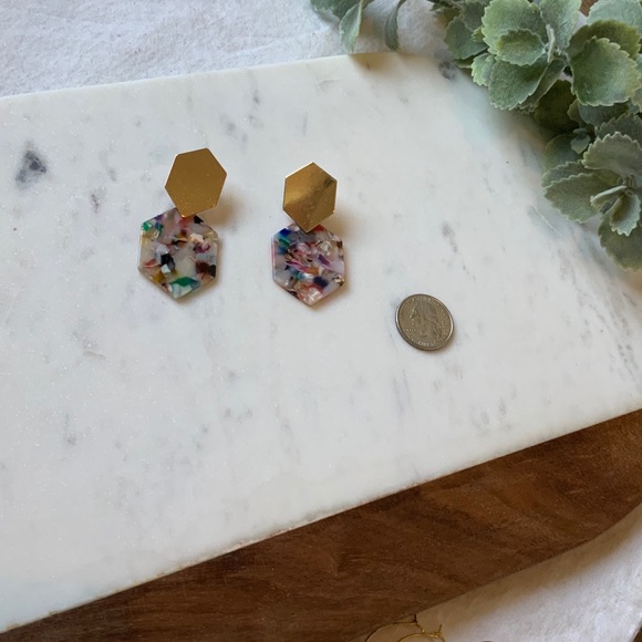 The Sophia - Geometric Acrylic Multicolor Earrings - Picture 6 of 6